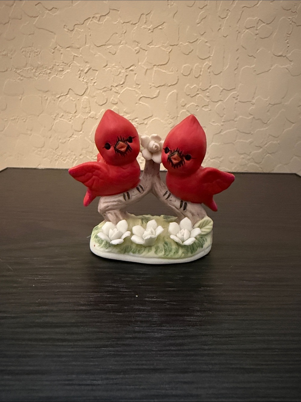 Ceramic Red Cardinal Pair Figurine Decorative Accent